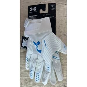 Under Armour UA F9 Nitro Football Gloves Men’s Small White/Blue -Limited Edition